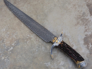 Handmade knife with Eggerling Mosaic Damascus Steel