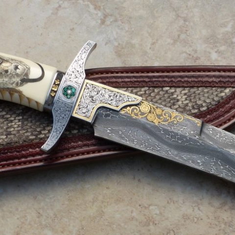 elegant blade with snake patterns and art